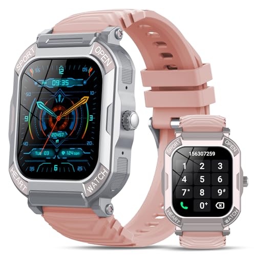 smartwatch damen mit telefonfunktion, 1.85 zoll fitnessuhr, 113 sportmodi, wasserdicht