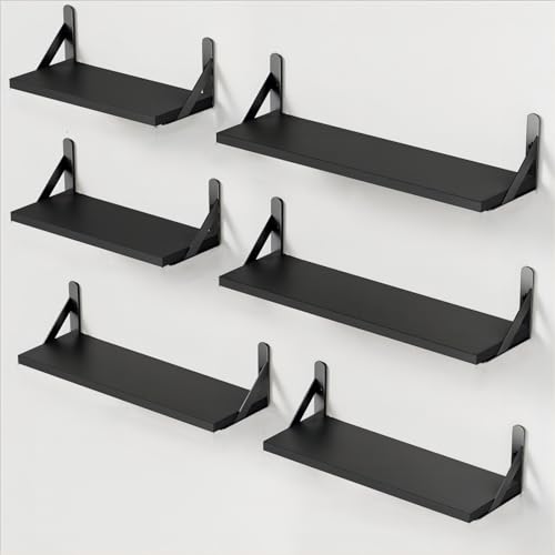wandregal holz und metall pipishell 6 stück für wohnzimmer, büro, küche, badezimmer