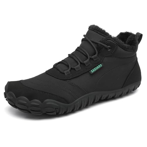 SAGUARO Winter Barfußschuhe Warm Gefüttert für Damen und Herren, EU Gr. 36-48