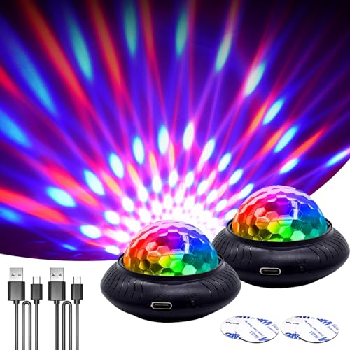 Klarlight mini discokugel partylichter musikgesteuert mit 7 rgb farben - 2 stück