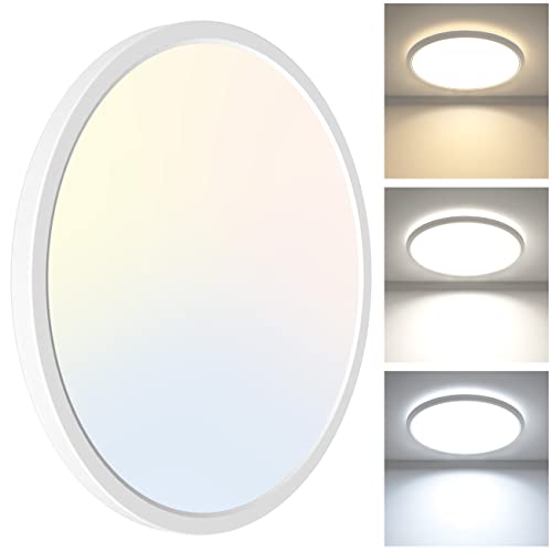 Produktbild: zemty led deckenlampe 24 w 2100 lm rund 22 cm ultra dünn 3000 k 4500 k 6000 k für küche bad flur