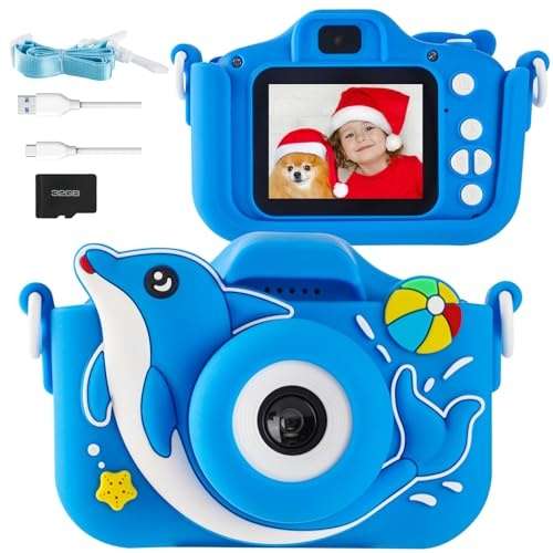 Entdecken Sie die POSO Kinderkamera: 1080P HD-Qualität, 32GB SD-Karte & 2,0"-Bildschirm. Perfekt für kleine Fotografen von 3-10 Jahren! Tolle Geschenkidee!