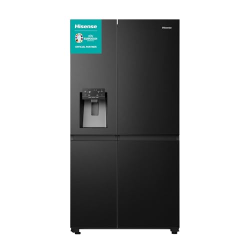 hisense rs818n4tfc kühl-gefriermaschine mit eis-wasserspender, no frost, schwarz