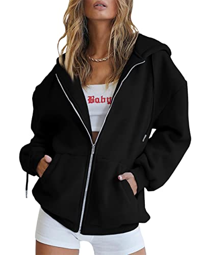 timuspo damen hoodie kapuzenjacke sweatshirt lang oversize reißverschluss herbst winter