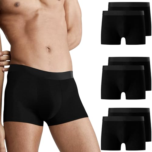 Boxershorts Herren 6er Pack Baumwolle Retroshorts Schwarz 3XL ohne Zettel