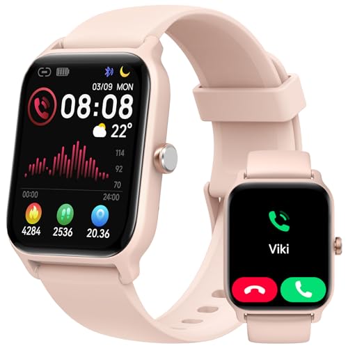 yoever smartwatch mit telefonfunktion, 1,8" fitnessuhr, herzfrequenz, spO2, schlafmonitor, 100 sportmodi