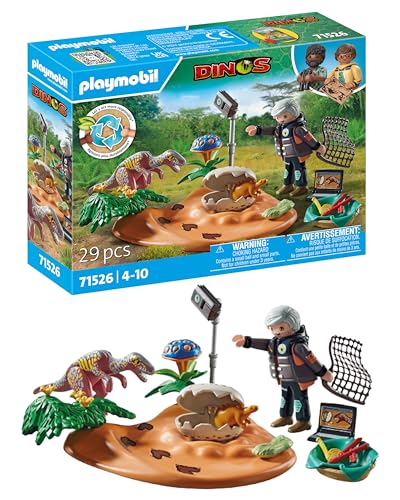 playmobil dinos stegosaurus-nest mit eierdieb, nachhaltiges spielzeug ab 4 jahren