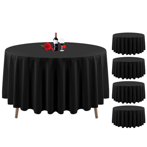 runde tischdecke schwarz 5er-pack vnituasr 228cm runde tischdecke