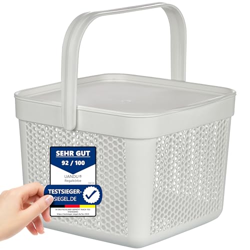 uandu storage basket mit deckel, 5 l, toy box, wäschekorb, badezimmer organisation