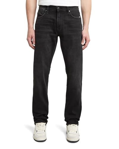 G-STAR Mosa Straight Jeans Herren, Schwarz Worn in Black Moon, 36W/30L