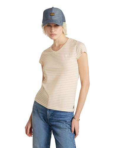 Produktbild: g-star raw damen top eyben slim v-neck mehrfarben antique white rugby tan, s
