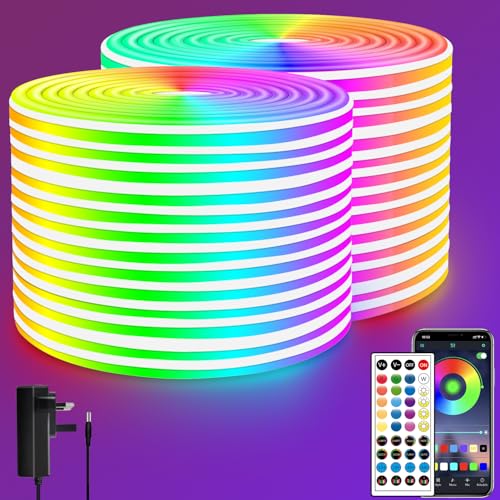 segrass led strip 30 m rgb neon mit fernbedienung und app steuerung ip65 wasserfest