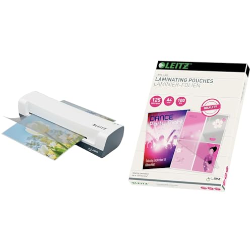 laminator leitz iLAM Home A4 für 75-125 mic laminierfolien, inklusive starterkit, 100 folien