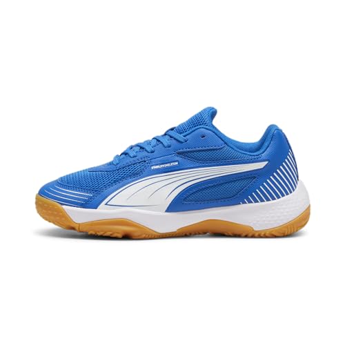 puma kinder schuhe solarflash iii jr indoor court team royal white 28 eu