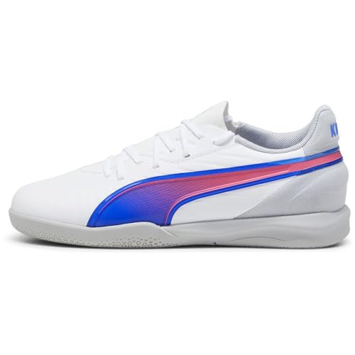 puma kinder fußballschuhe king match it jr, weiß blau grau, 29 eu