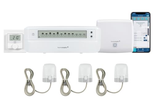 homematic ip access point, fußbodenheizungscontroller 12-fach, wandthermostat, 3 stellantriebe, smart home