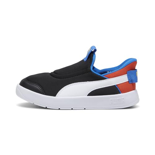 puma sneaker courtflex v3 sliptech ps, schwarz weiß rot, größe 32 eu