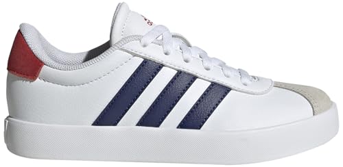 adidas vl court 3.0 kinder schuhe, cloud white/dark blue, größe 28 eu