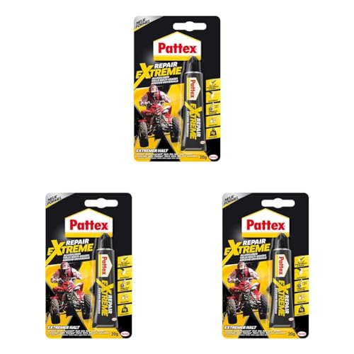 Pattex Repair Extreme Alleskleber 3er Pack, nicht-schrumpfend, flexibel, temperaturbeständig