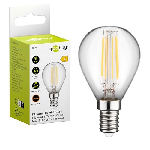 goobay e14 filament led mini globe 4 w warm white 2700 k 1000 h klar