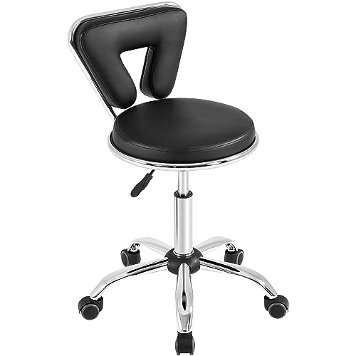 Produktbild: yaheetech rollhocker höhenverstellbar 46,5-61cm drehbar mit rollen für büro und salon
