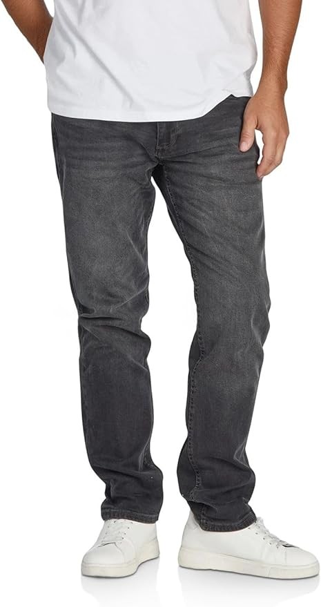 riverso Herren Jeans Stretch lang Straight Fit Grau 40W/32L Denim
