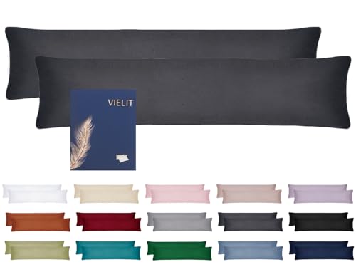 side sleeper kissenbezug 40 x 145 cm, 2er set, anthrazit, mit oeko-tex zertifikat