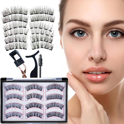 beaufairy magnetische wimpern 12 stk 3d lange falsche wimpern wiederverwendbar wasserdicht