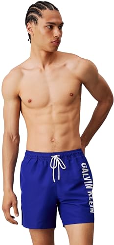 calvin klein herren badeshorts blau, medium drawstring, mittellang, XXL