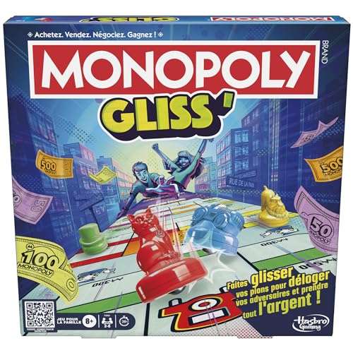 monopoly gliss brettspiel für 2-8 spieler ab 8 jahren, schnell und unterhaltsam