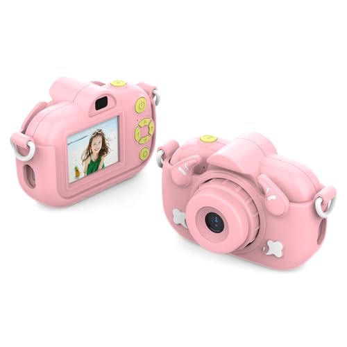 Andoer fotokamera kinder 1080p 12 mp selfie kamera rosa 3-12 jahre 5,1 cm