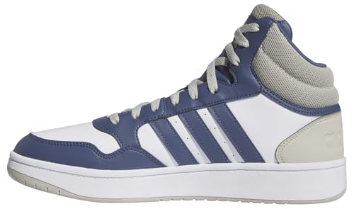 adidas hoops 3.0 mid herren lifestyle basketballschuhe cloud white/preloved blue 35.5 EU