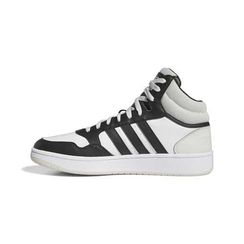 adidas hoops 3.0 mid herren lifestyle basketballschuhe cloud white/core black/grey 40 EU