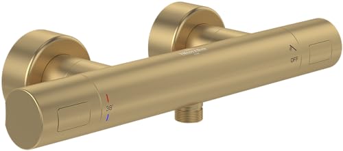 villeroy & boch duschthermostat mit scalding protection, oberflächenmontiert, rund, gebürstetes gold