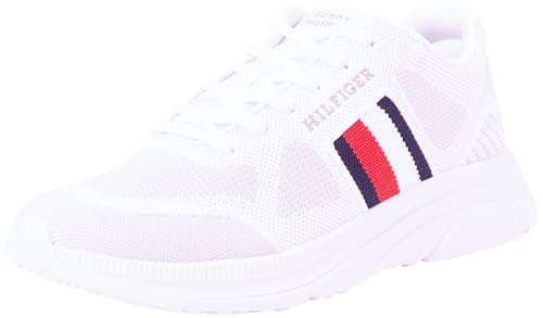 tommy hilfiger herren schuhe modern runner knit evo, mittelhoher schnitt, weiß, 42 eu