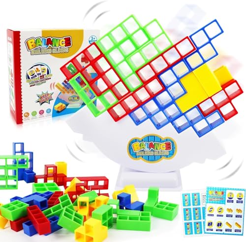 tetra tower spiel für kinder, JUNBAOYYDS balancespiel, bausteine kindergarten ab 3 jahren