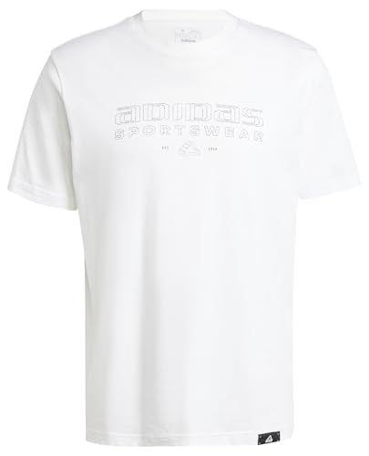 Produktbild: adidas herren t-shirt tech linear graphic, weiß, größe m