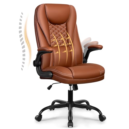 ergonomischer bürostuhl dochair mit kopfstütze, höhenverstellbar, braun