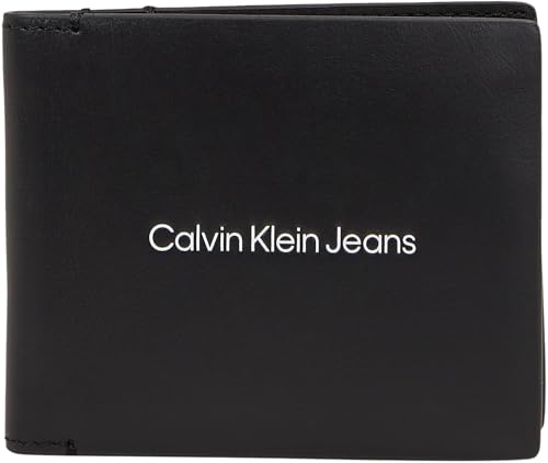 calvin klein jeans geldbeutel herren bifold leder schwarz einheitsgröße