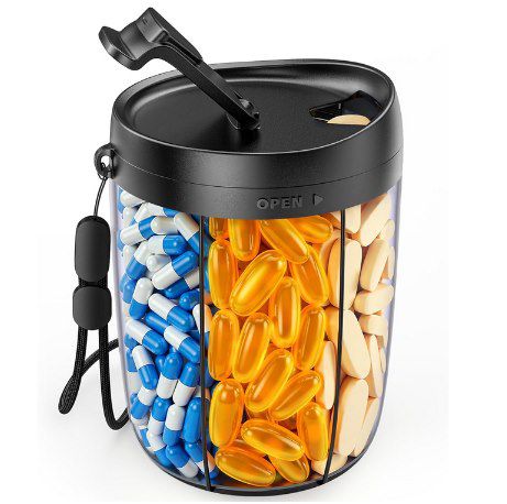 Produktbild: AUVON Tablettenbox 6 Fächer mit 20 Aufklebern für 7,99 Euro