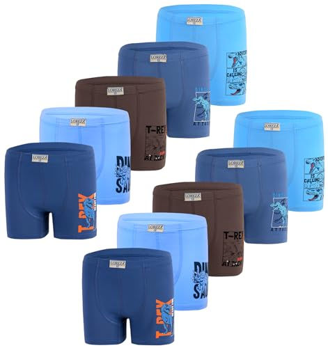 Jungen boxershorts aus baumwolle 10er pack, LOREZA, Größe 104-110 (4-5 Jahre)