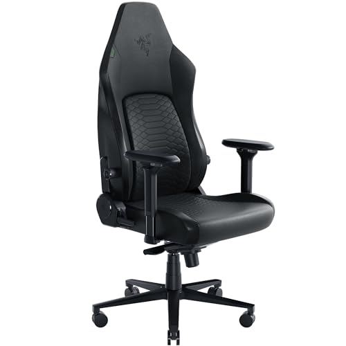 razer iskura v2 gaming-stuhl schwarz, kunstleder, 4-d-armlehnen