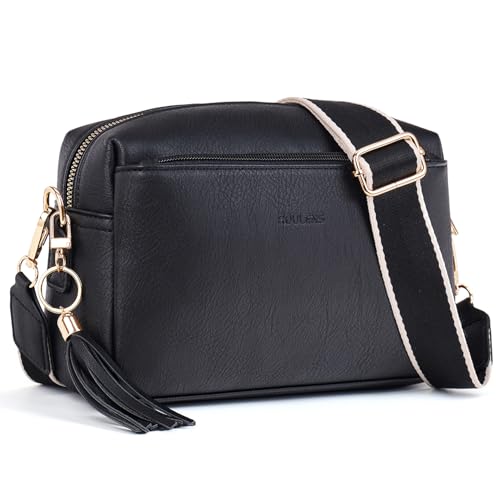 roulens damen handy umhängetasche vegan leder crossbody tasche mit reißverschlussfächern