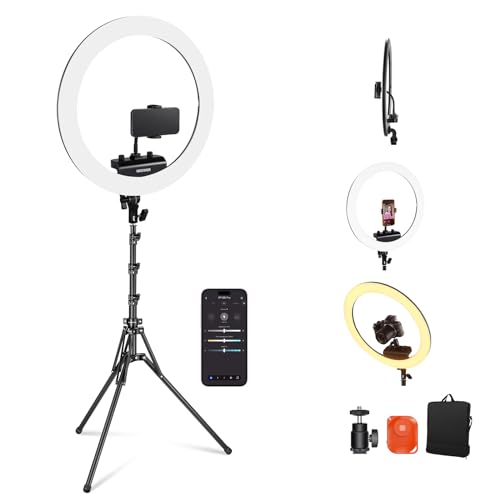 ringlicht neewer 18" mit ständer und telefonhalter, 45W 2900K-7000K, fernauslöser