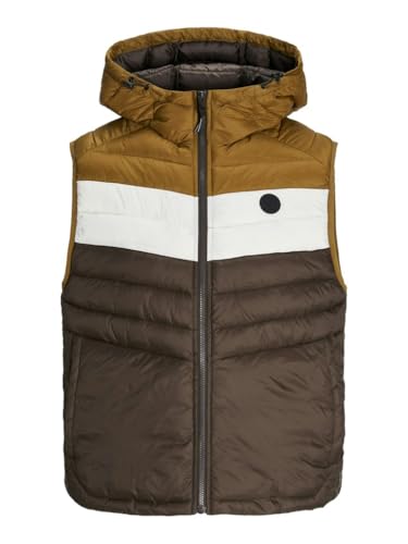 jack & jones jjesprint bodywarmer weste mit kapuze mulch monks robe moonbeam, xs