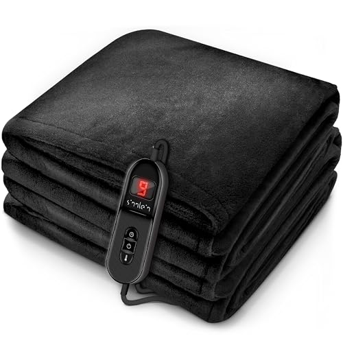 heizdecke elektrisch 160 x 120 cm, plüsch, abschaltautomatik, 9 stufen, waschbar bis 40C
