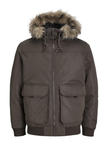 jack & jones jjconstruct bomberjacke mit faux fur, männlich, modisch