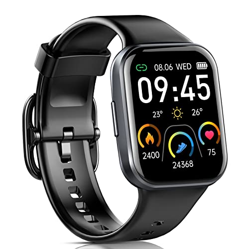 jugeman smartwatch damen herren, fitnessuhr 1,69 zoll, pulsmesser, wasserdicht, 25 sportmodi