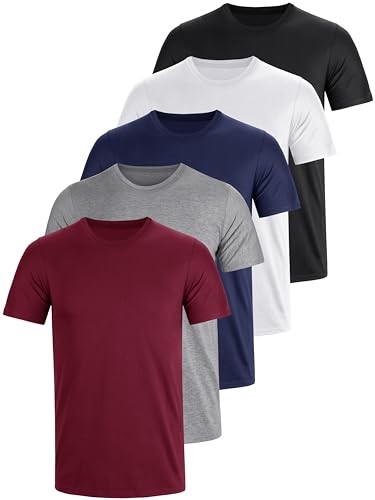 T-Shirt Rundhals Baumwolle 3er 5er Pack Herren Kurzarm Einfarbig 3XL 4XL S M L XXL