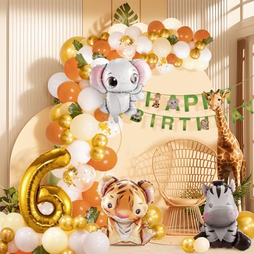 dschungel geburtstag dekoration 6. geburtstag waldtiere safari luftballons kindergeburtstag deko